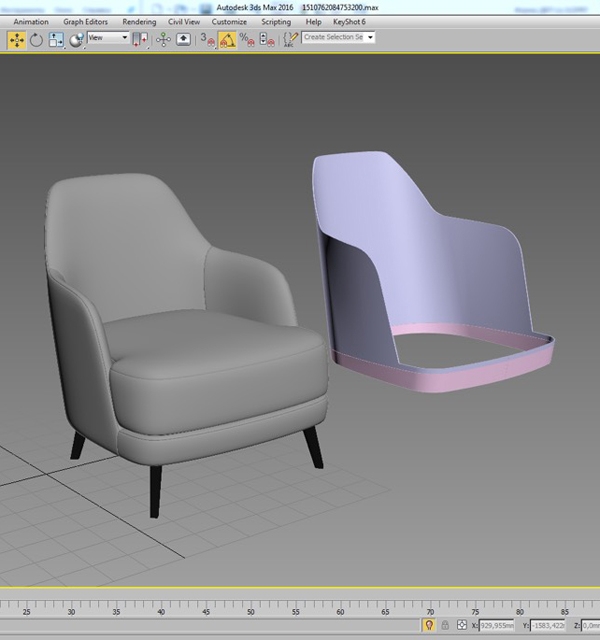 Процесс моделирования кресла