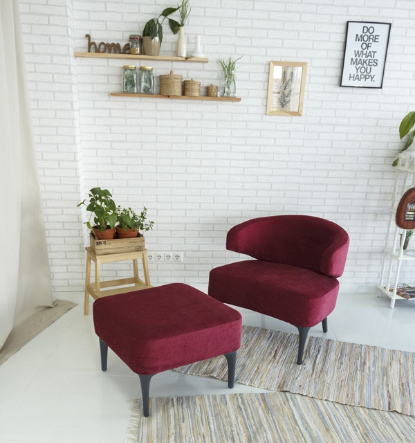 Кресло и пуф Asmin